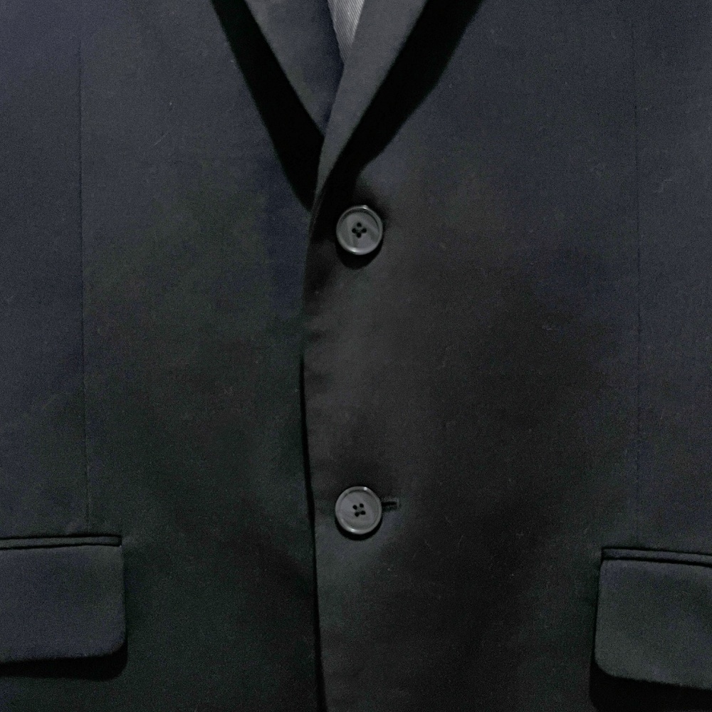 J. Ferrar Mens Tuxedo 42R Blazer Jacket 34x34 Dress Pants Black modern fit Suit - Picture 3 of 16